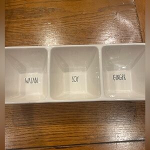 RAE DUNN WASABI, SOY AND GINGER SUSHI π£ DIPS. CERAMIC. HTF